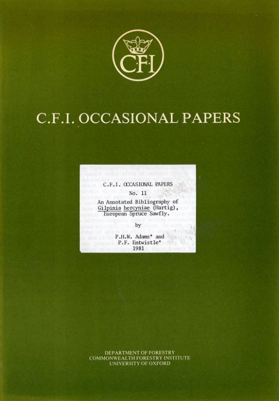 An Annotated Bibliography of Gilpinia hercyniae (Hartig), European Spruce Sawfly