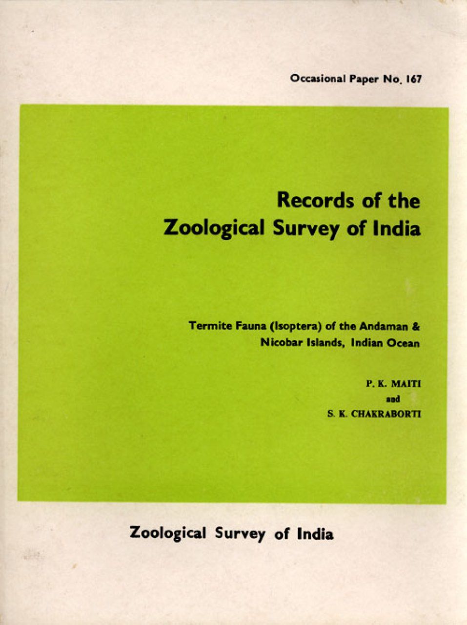 Termite Fauna (Isoptera) of the Andaman and Nicobar Islands, Indian Ocean