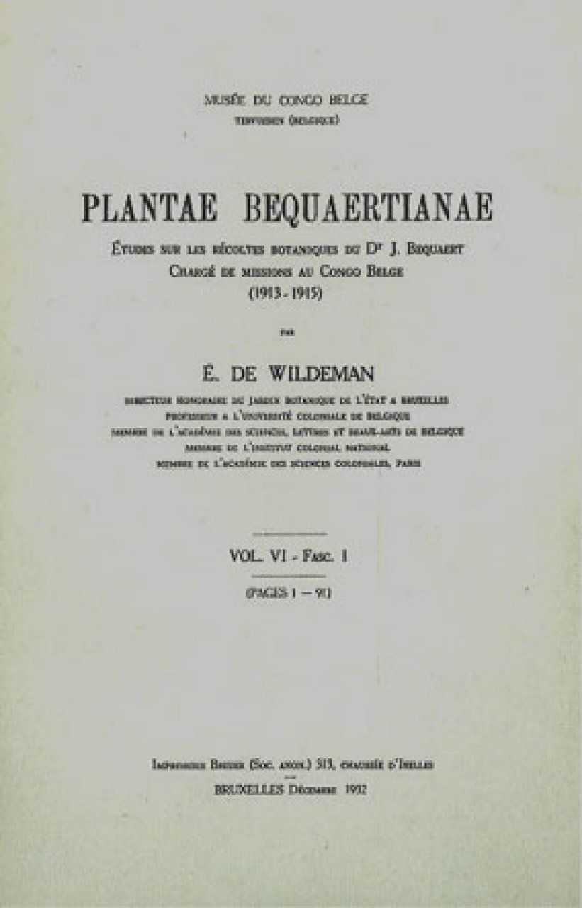 Plantae Bequaertianae, Volume 6, Fascicle 1