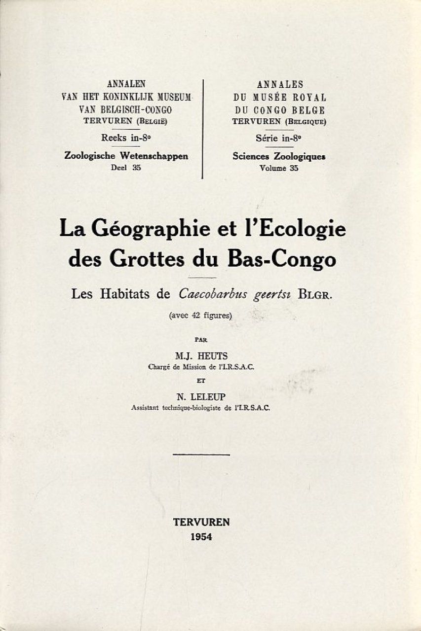 La Géographie et l&#039;Ecologie des Grottes du Bas-Congo