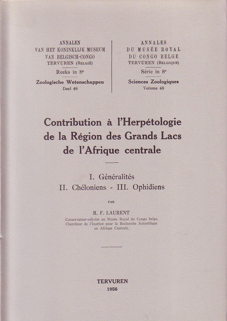 Contribution à l&#039;Herpétologie de la Région des Grands Lacs de l&#039;Afrique Centrale