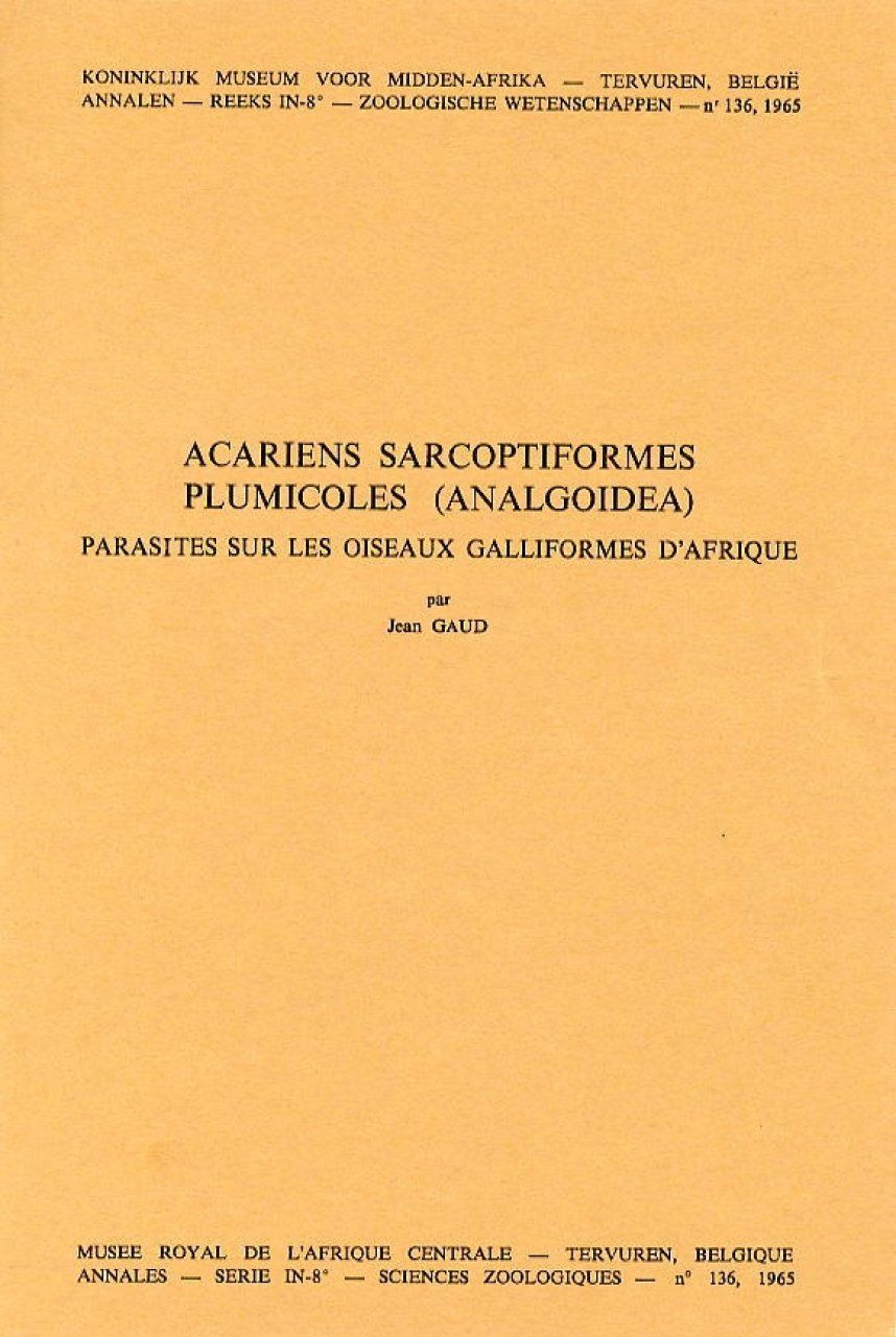 Acariens Sarcoptiformes Plumicoles (Analgoidea) Parasites Sur Les Oiseaux Galliformes d&#039;Afrique