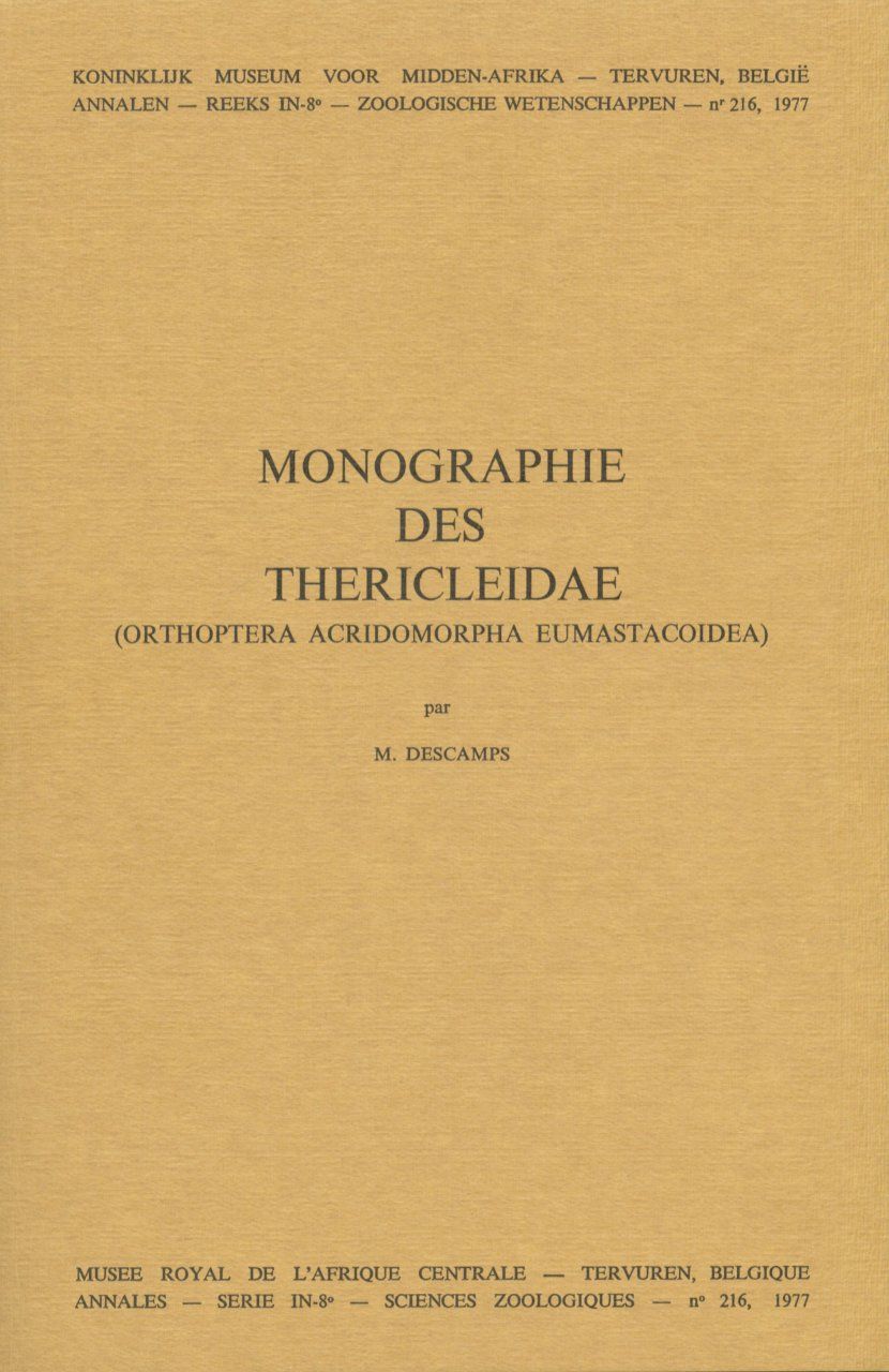 Monographie des Thericleidae (Orthoptera: Acridomorpha: Eumastocoidea) [Monograph of the Thericleidae]]