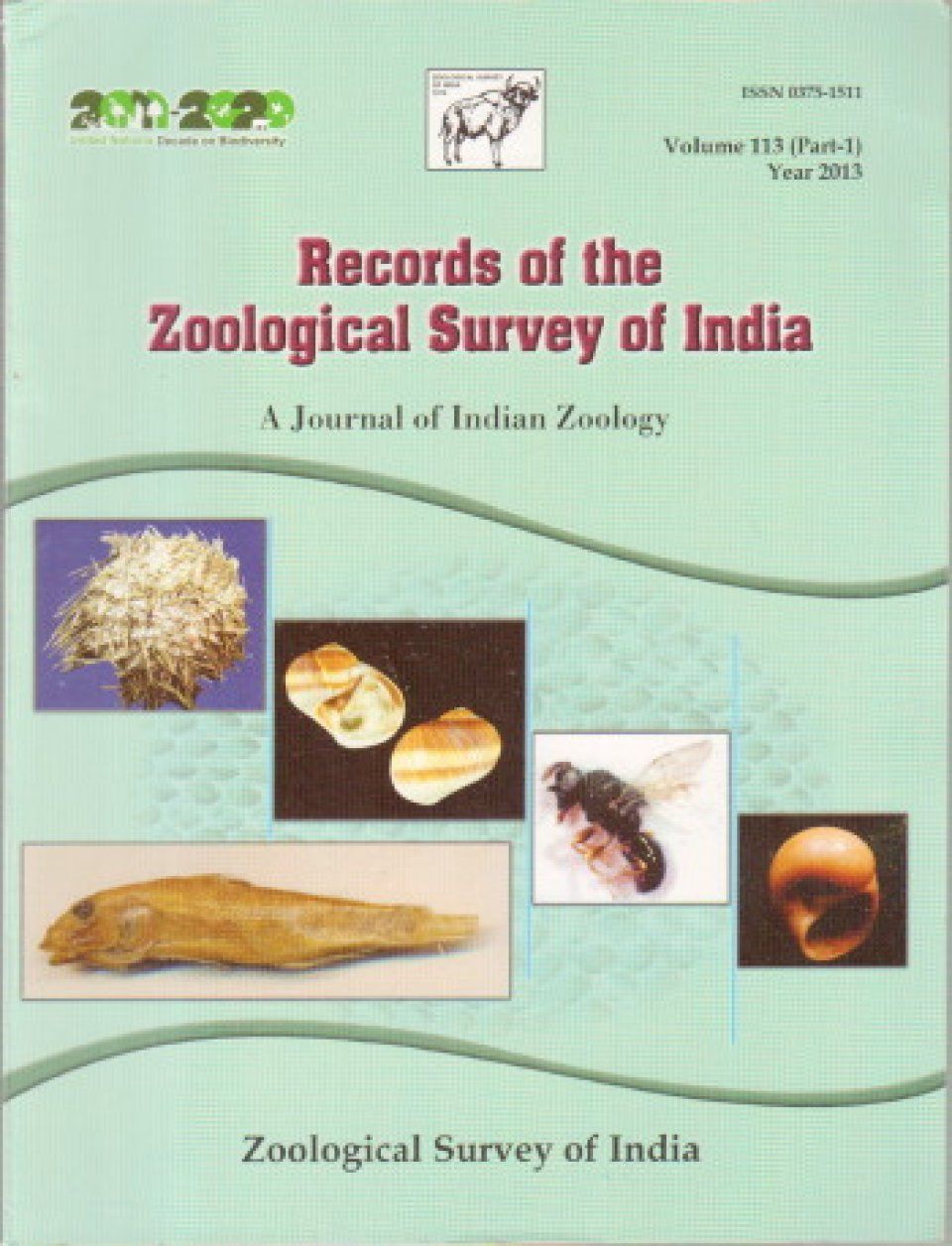 Records of the Zoological Survey of India: A Journal of Indian Zoology, Volume 113, Part 1