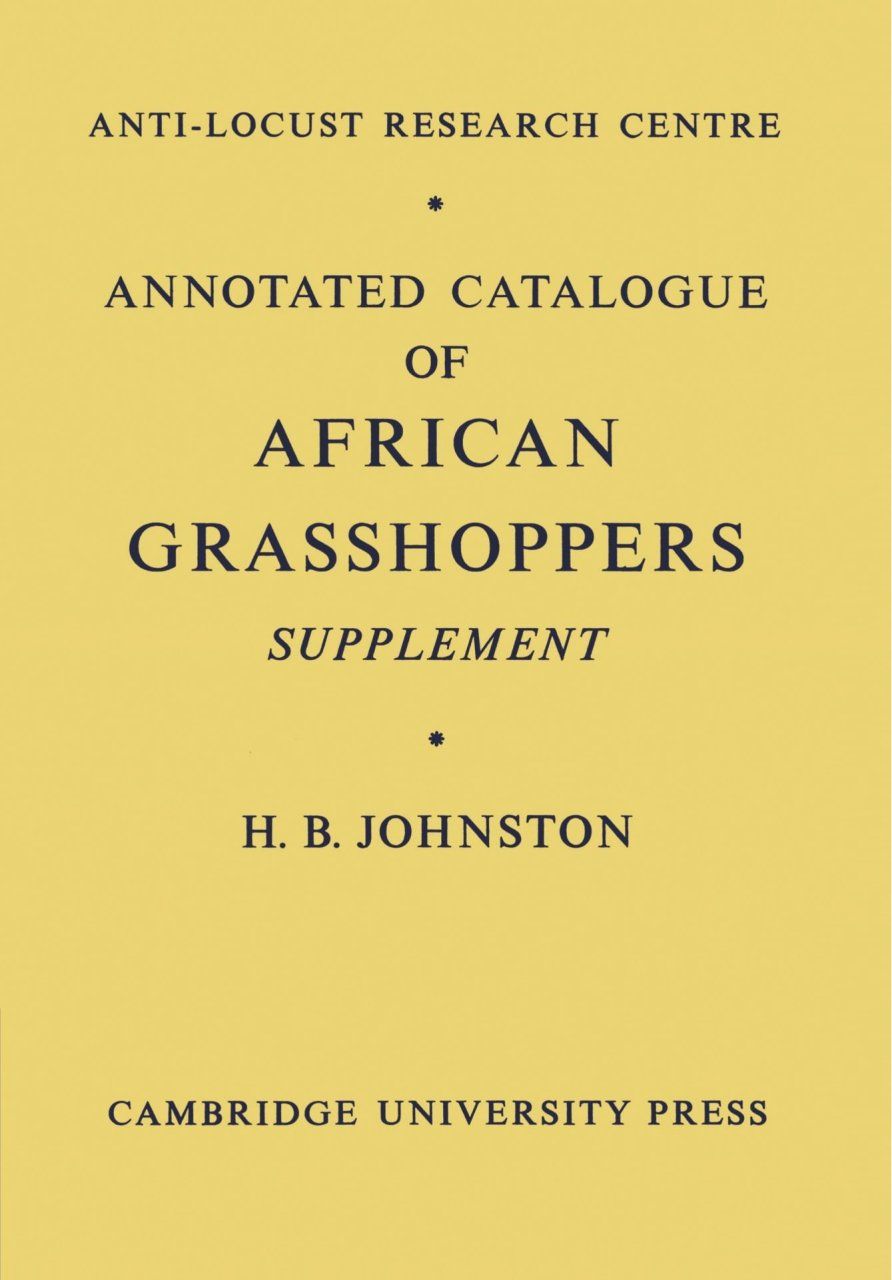 Annotated Catalogue of African Grasshoppers