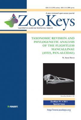 ZooKeys 91: Taxonomic Revision and Phylogenetic Analysis of the Flightless Mancallinae (Aves, Pan-Alcidae)