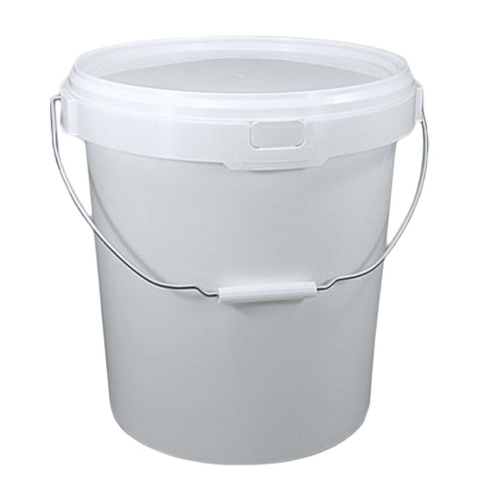 Plastic Bucket with Lid and Metal Handle