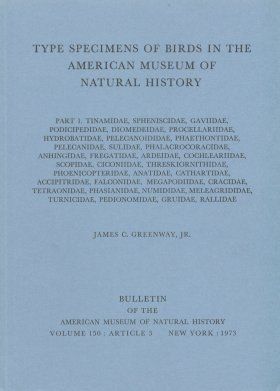 Type Specimens of Birds in the American Museum of Natural History, Parts 1-10