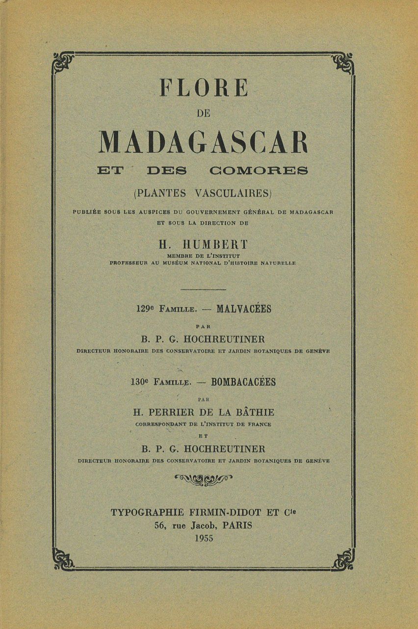 Flore de Madagascar et des Comores, Fam. 129-130