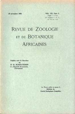 Revue de Zoologie et de Botanique Africaines, Volume 20 &amp; Bulletin CZC Volume 7 (4-Volume Set)