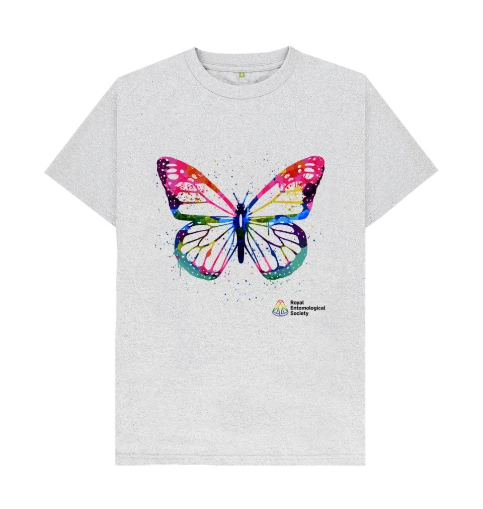 Paint Splatter Butterfly T-Shirt Grey