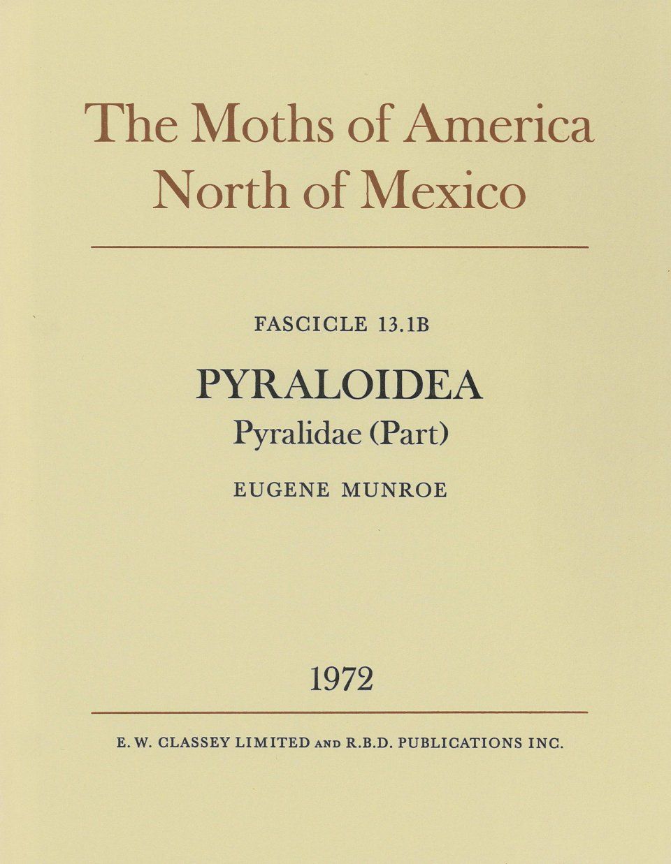 The Moths of America North of Mexico, Fascicle 13.1B: Pyraloidea: Pyralidae (Part): Odontiinae