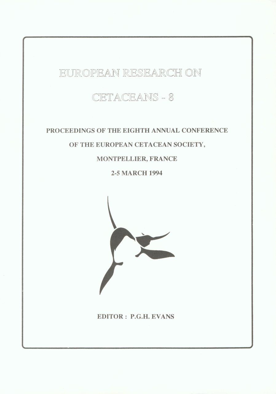 European Research on Cetaceans, Volume 8