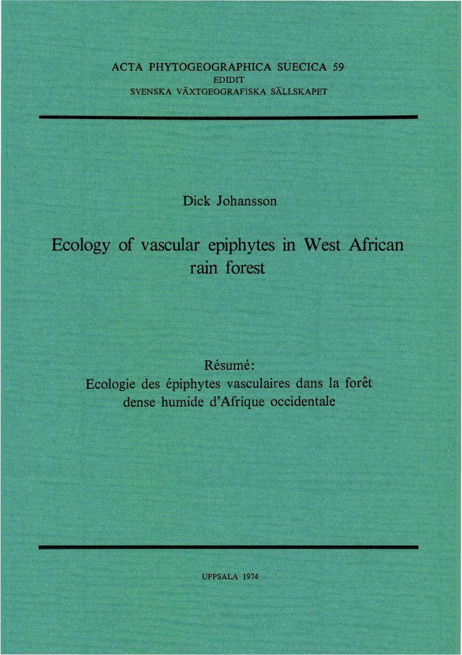 Ecology of Vascular Epiphytes in West African Rain Forest