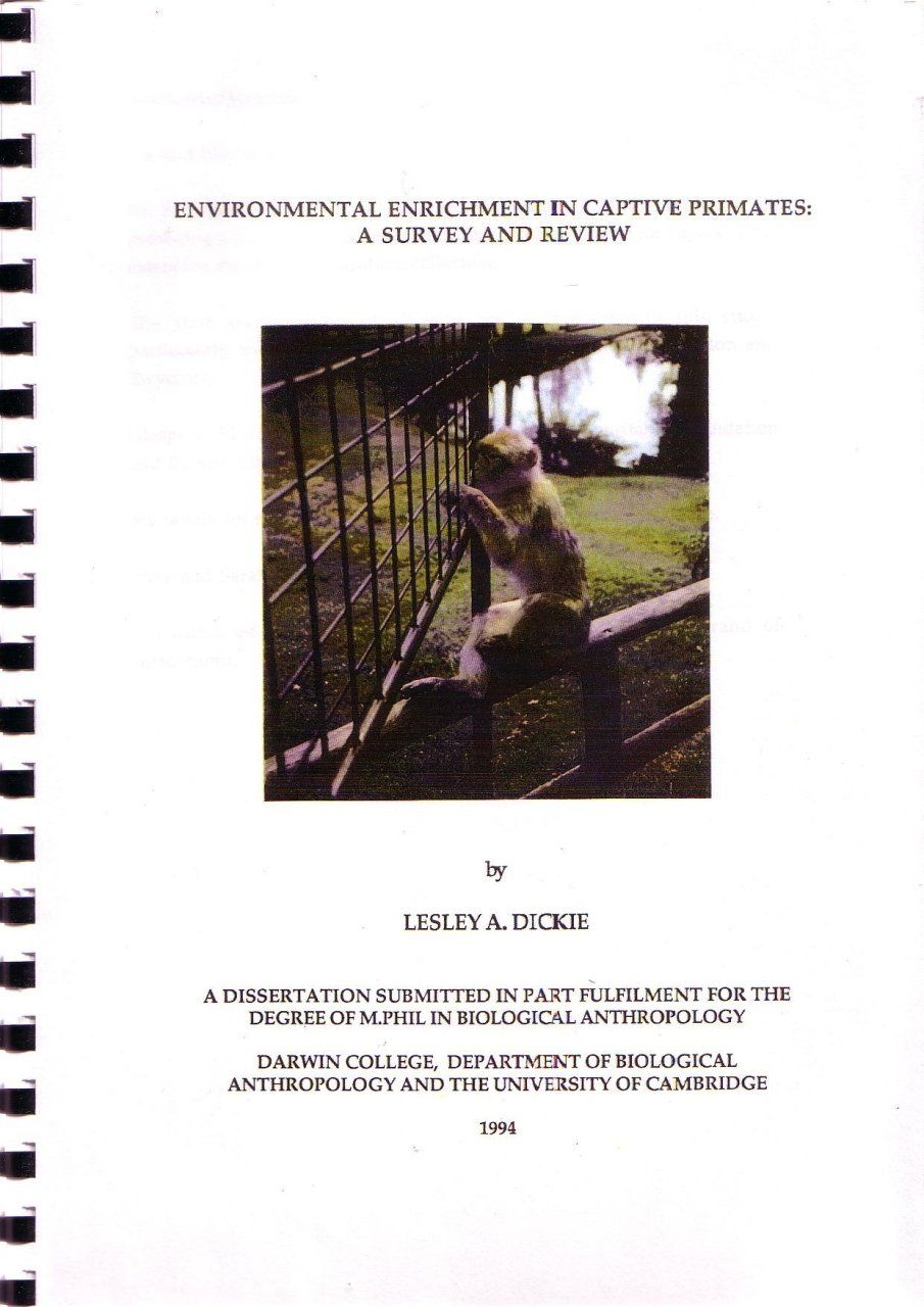 Environmental Enrichment in Captive Primates