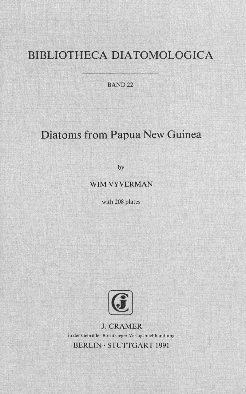 Bibliotheca Diatomologica, Volume 22: Diatoms from Papua New Guinea