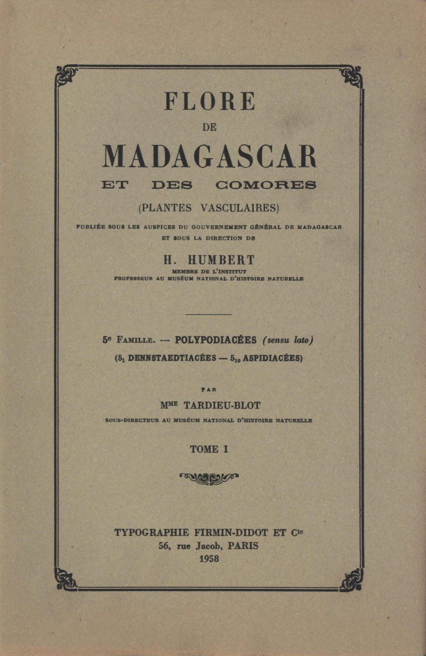 Flore de Madagascar et des Comores, Fam. 5/1