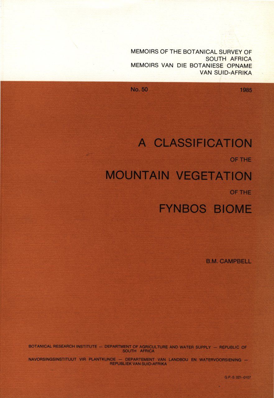A Classification of the Mountain Vegetation of the Fynbos Biome
