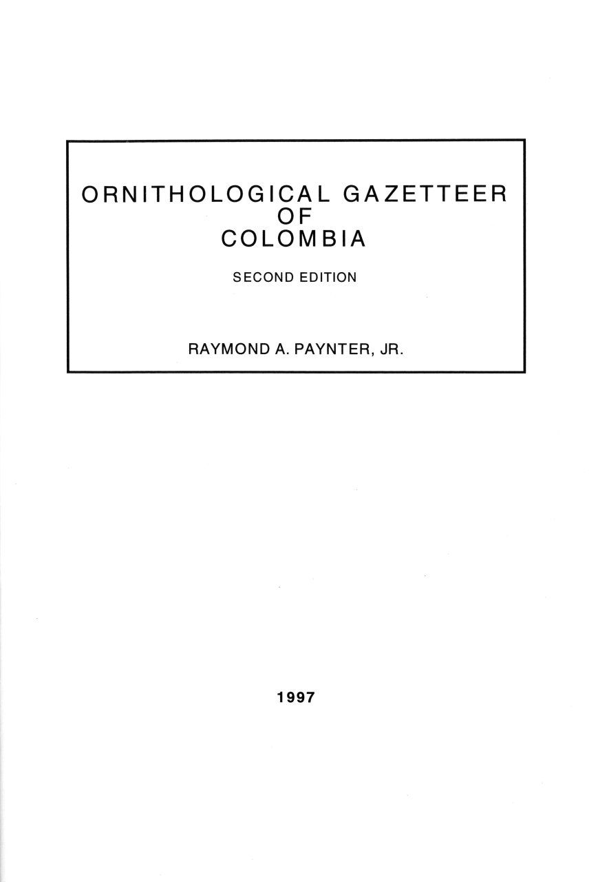 Ornithological Gazetteer of Colombia