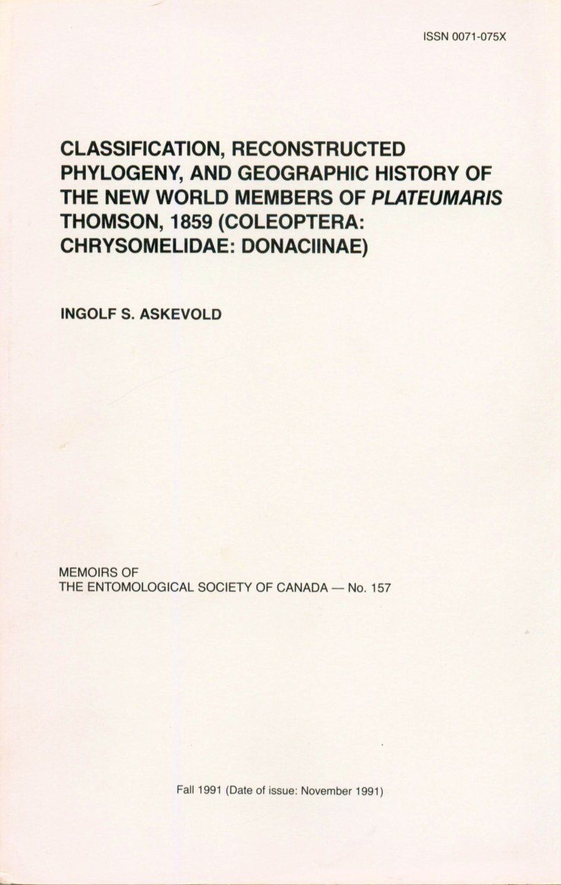 Classification, Reconstructed Phylogeny, and Geographic History of the New World Members of Plateumaris Thompson, 1859 (Coleoptera: Chrysomelidae: Donaciinae)